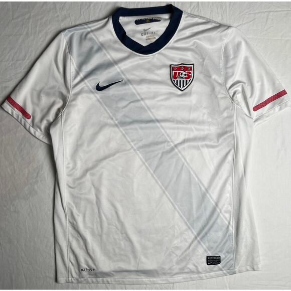 Nike US National Soccer Team Men's Jersey Size Large 11/12 White Kit - Picture 1 of 9